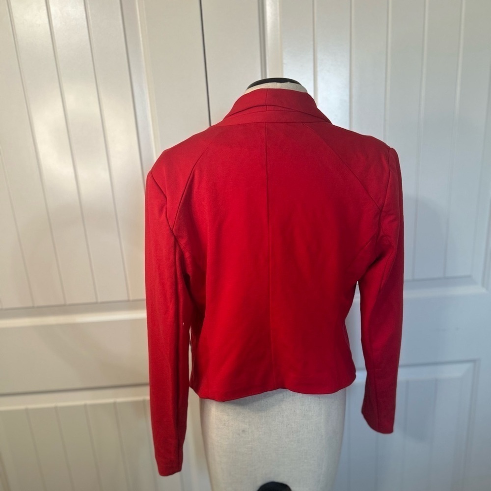 Anthropologie Philosophy Red Collarless Cropped Blazer. Size Small. - Picture 2 of 8